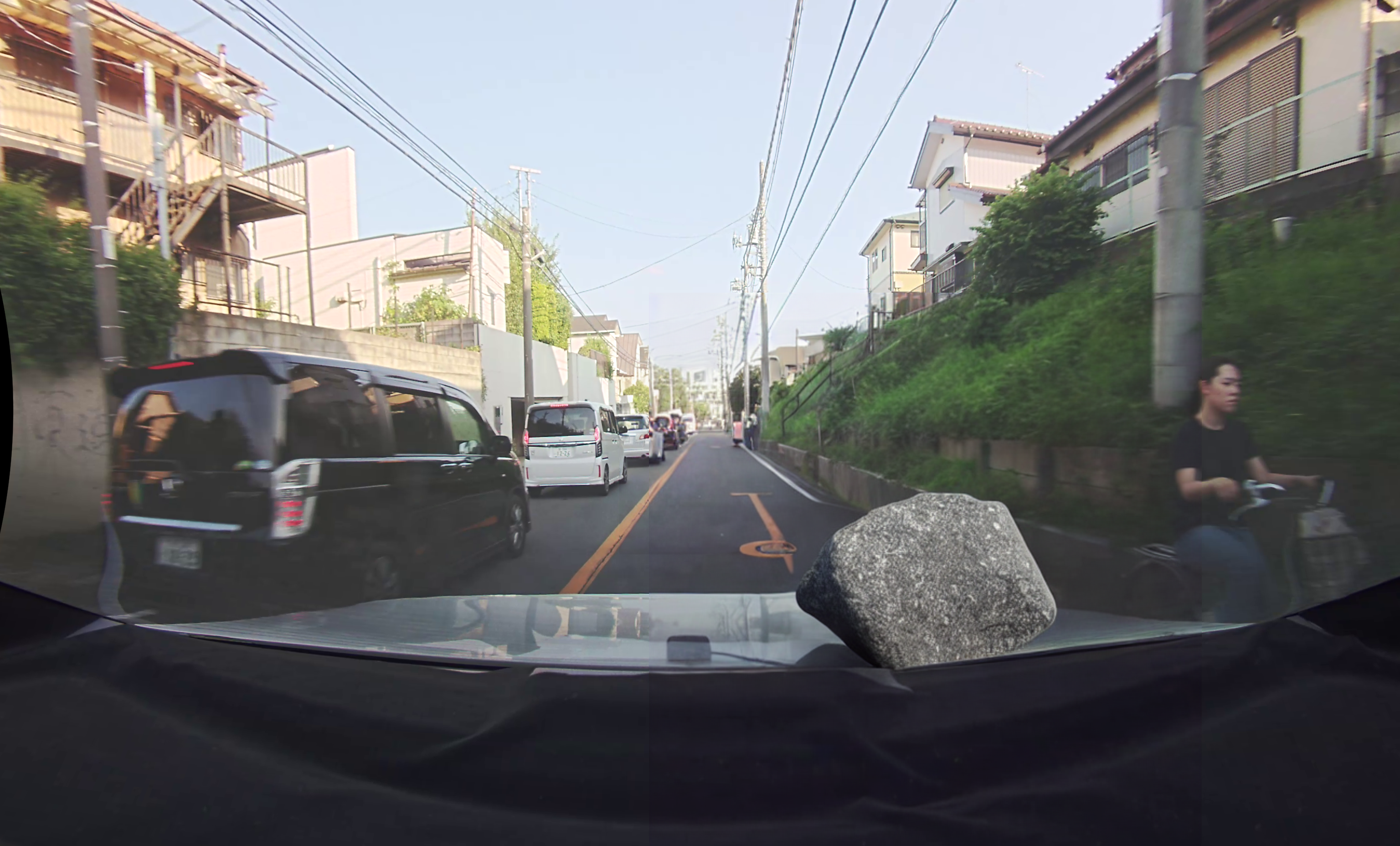 Generated stone obstacle on roadway