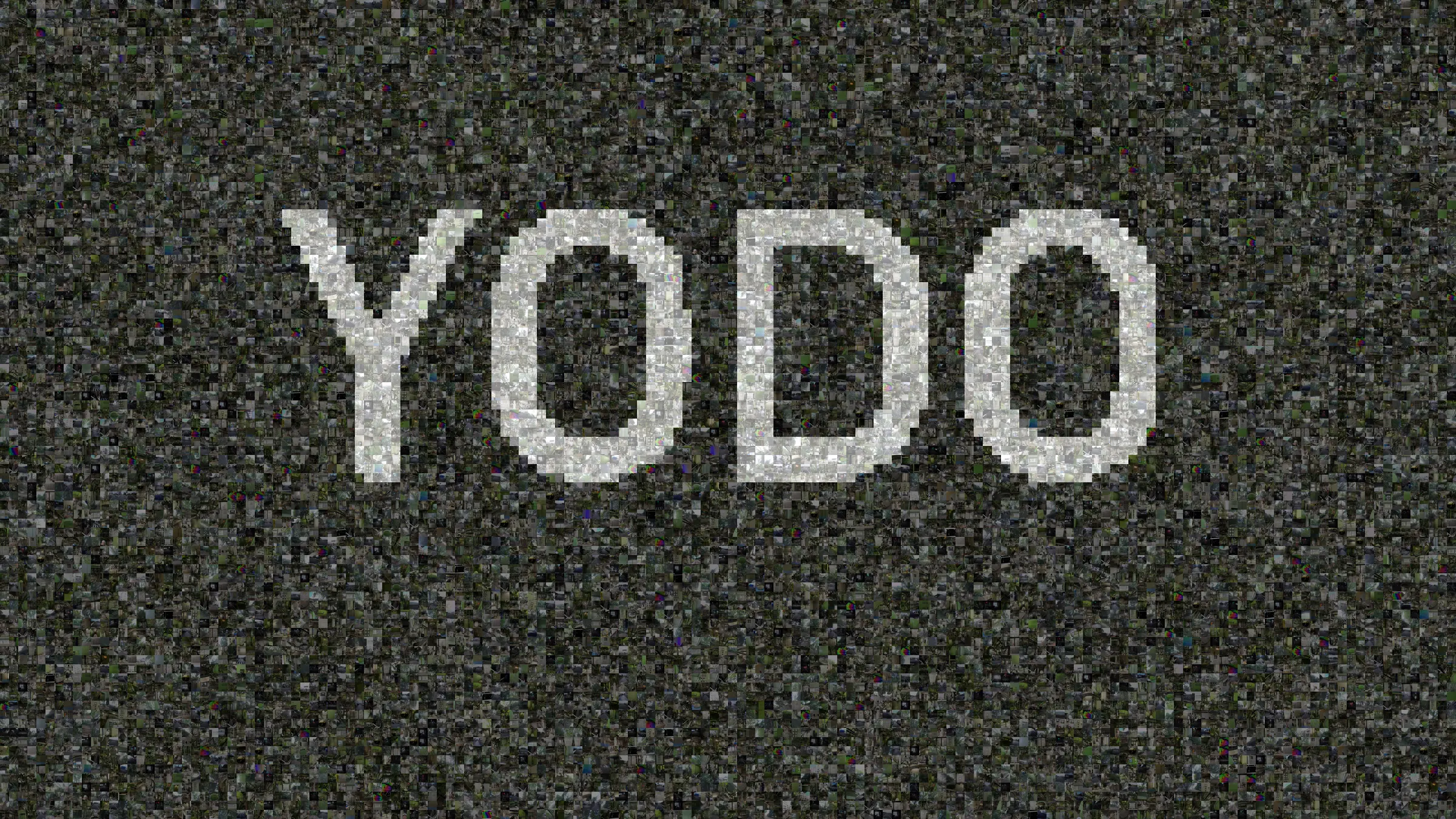 The word YODO spelled in a mosaic of thousands of frames captured at our sites